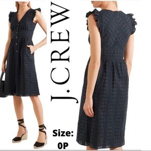 J. Crew Black Cotton poplin Dress Size OP